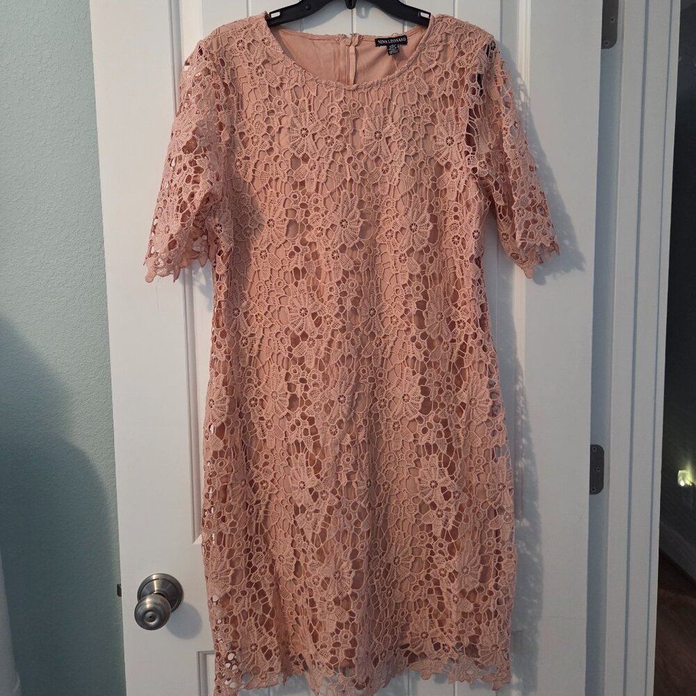 Ladies Blush Lace Dress